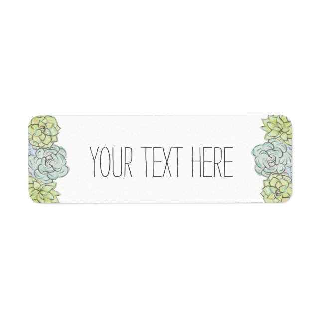 Étiquette Aquarelle Succulente Shabby Chic Bohème Floral (Devant)
