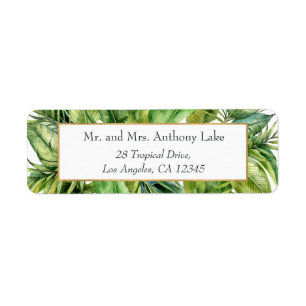 Étiquette Aquarelle Tropical Floral Beach Mariage