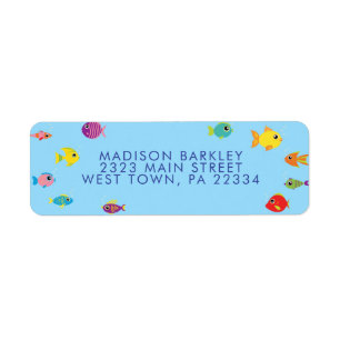 Étiquette Aquarium tropical Fish Kid's Return Adresse Label