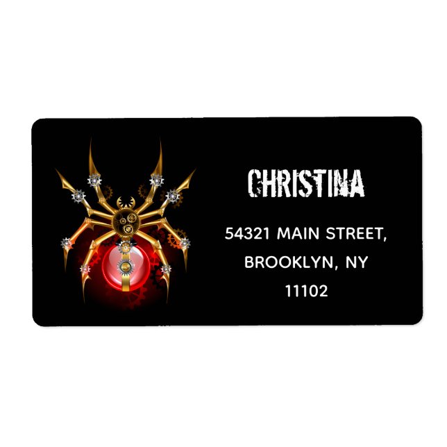 Étiquette Araignée en vapeur noire (Devant)