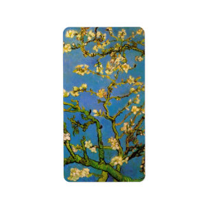 Étiquette Arbre aux amandes en fleurs par Vincent van Gogh