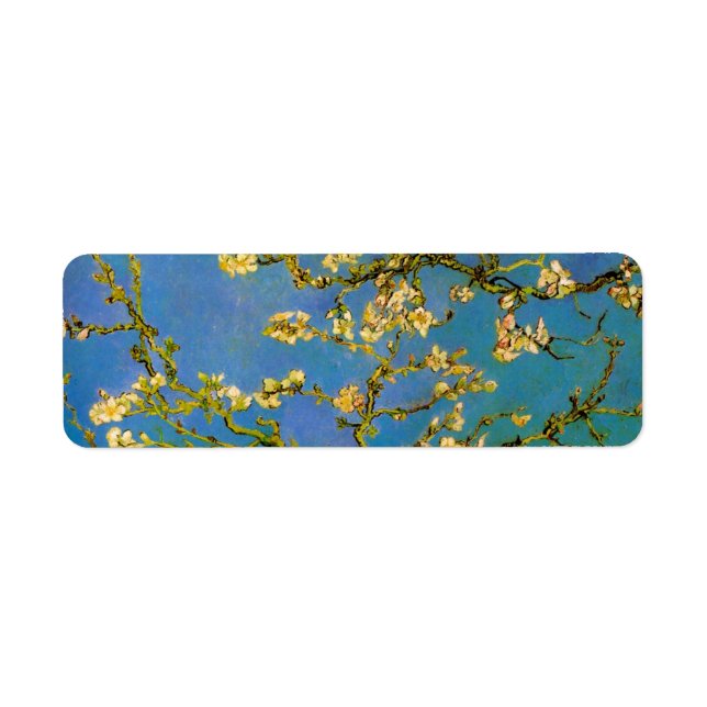 Étiquette Arbre aux amandes en fleurs par Vincent van Gogh (Devant)