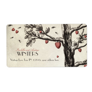 Étiquette Arbre d'amour vintage