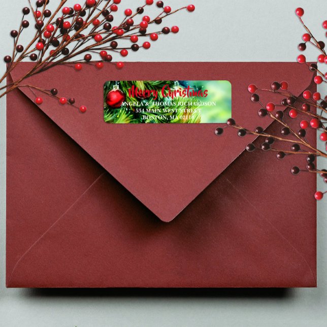 Étiquette Arbre De Noël Avec Baubles (Créateur téléchargé)