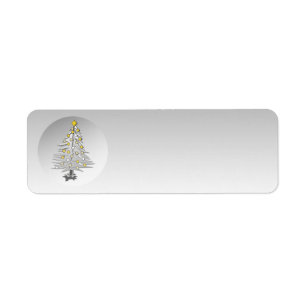 Étiquette Arbre de Noël de globe d'argent d'étiquette de