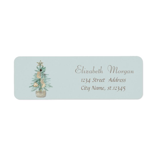 Étiquette Arbre de Noël élégant et élégant (Devant)