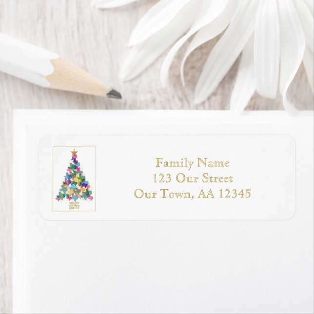 Étiquette Arbre de Noël rustique du Texas (En situation)