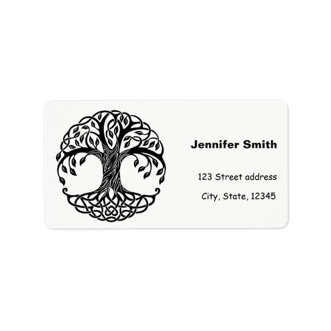 Étiquette Arbre de vie celtique (Devant)