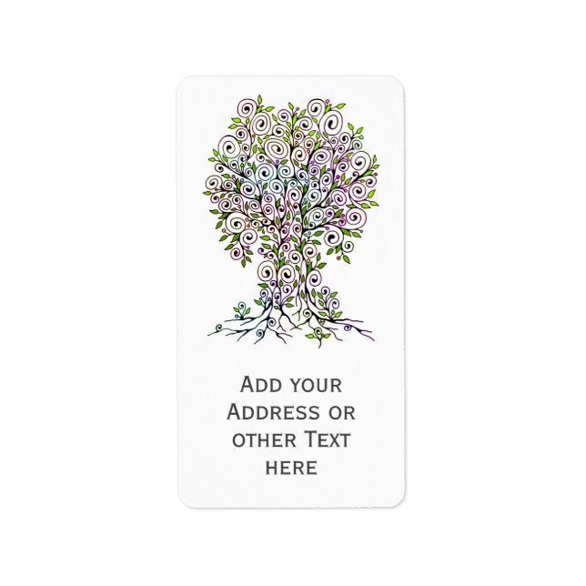 Étiquette Arbre De Vie - Spirales Fruits Feuille 1 (Devant)