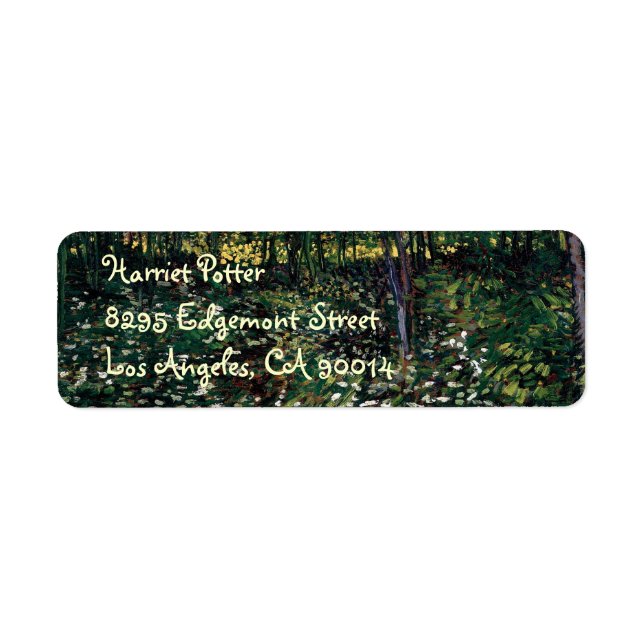 Étiquette Arbres et sous-bois Van Gogh Art (Devant)