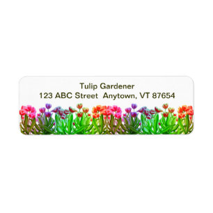 Étiquette Arc-en-ciel de jardin de tulipe personnalisable