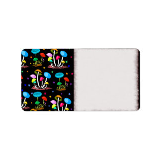 Étiquette Arc En Ciel Des Champignons