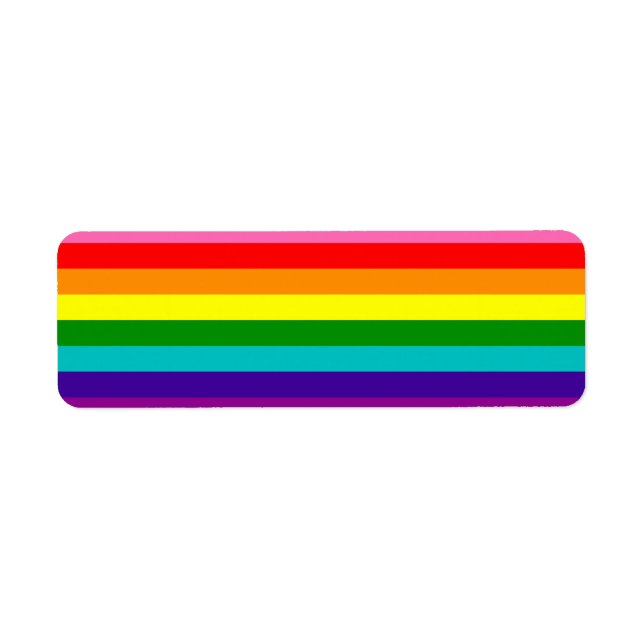 Étiquette Arc en ciel drapeau gay LGBT Adresse de retour (Devant)