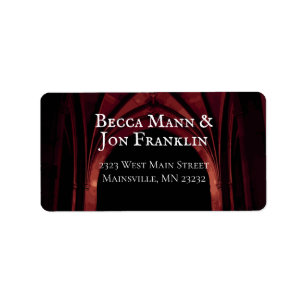 Étiquette Arc gothique Mariage élégant Noir Noir Noir Rouge