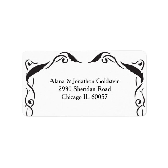 Étiquette Arche de wirl simple élégant (Devant)