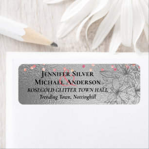 Étiquette Argent Rosegold MARIAGE Parties scintillant métall