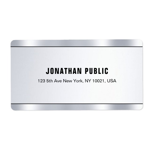 Étiquette Argent tendance moderne look Sophisticated Livrais (Devant)