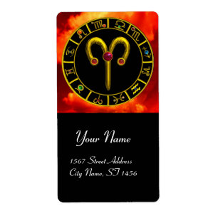 Étiquette ARIES ZODIAC ANNIVERSAIRE JEWEL Rouge Ruby Or