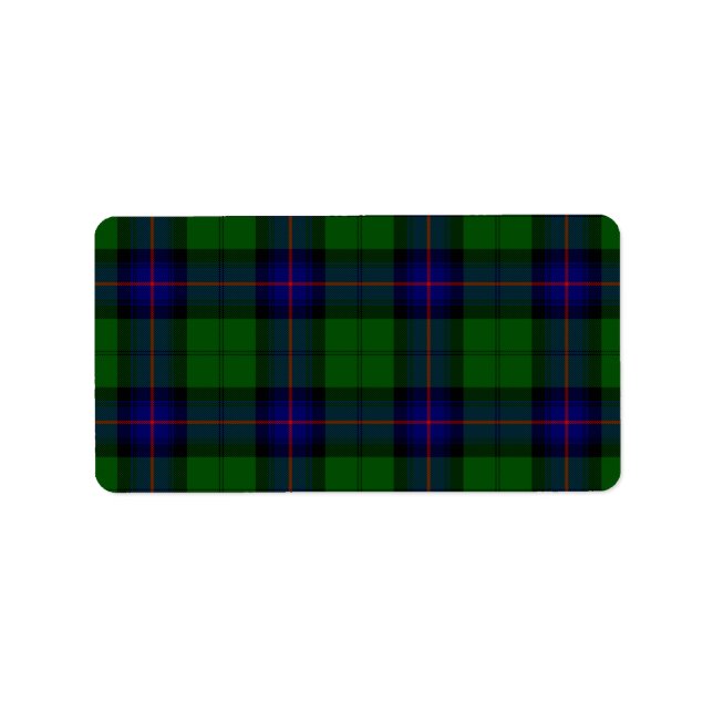 Étiquette Armstrong tartan bleu et vert plaid (Devant)