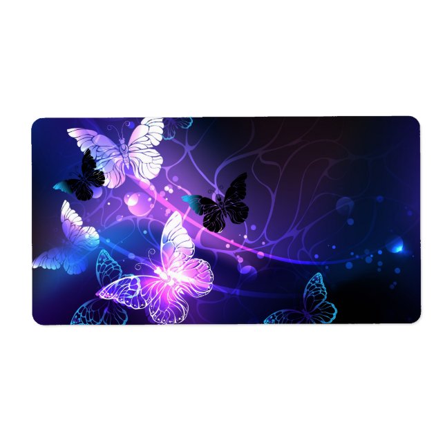 Étiquette Arrière - plan avec papillons de nuit (Devant)