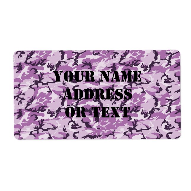 Étiquette Arrière - plan de camouflage rose et violet (Devant)