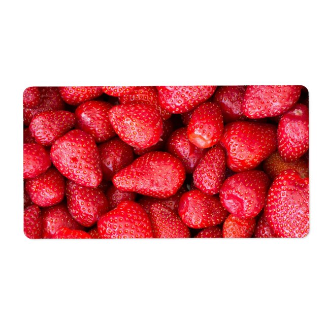 Étiquette Arrière - plan de fraises (Devant)