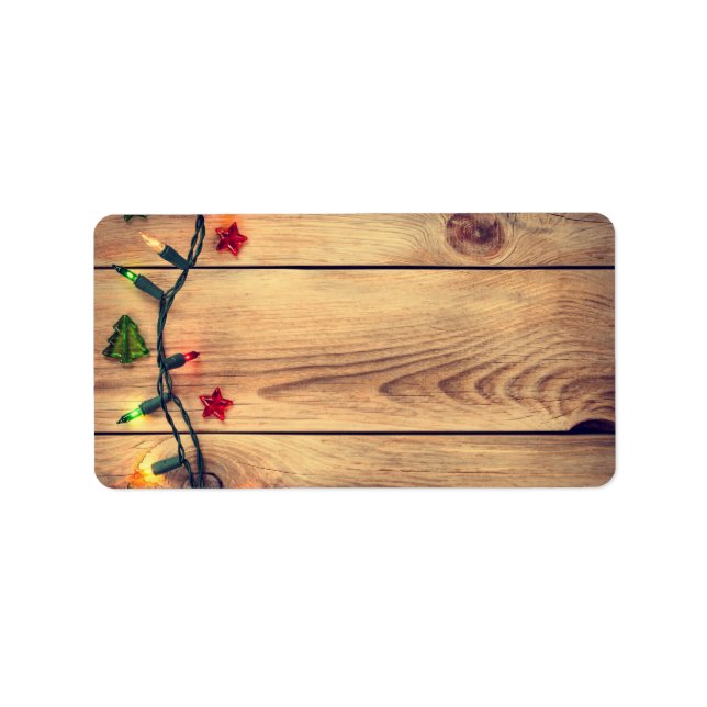 Étiquette Arrière - plan de Noël avec lumières (Devant)