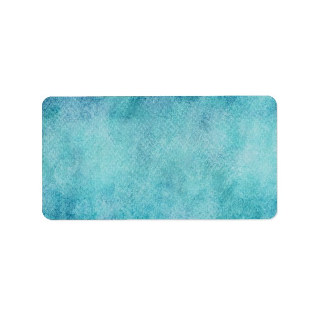 Étiquette Arrière - plan de papier turquoise à aquarelle ble (Devant)