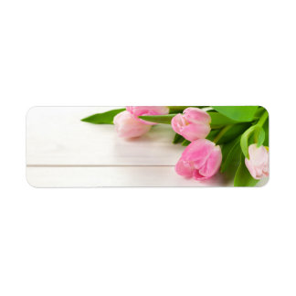 Étiquette Arrière - plan de printemps avec fleurs de tulipes