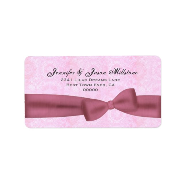 Étiquette Arrière - plan texturé rose Bow Grey (Devant)