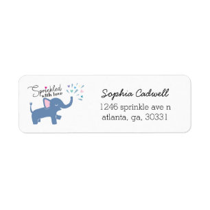 Étiquette Arrosé avec l'adresse de retour d'éléphant mign