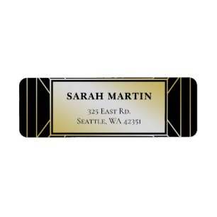 Étiquette Art déco des années 20 Black and Gold Roaring