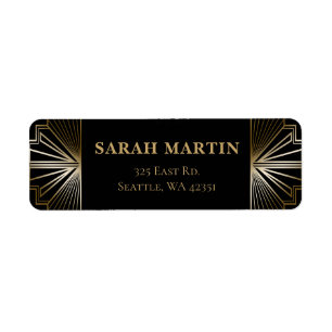 Étiquette Art déco des années 20 Black and Gold Roaring