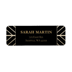 Étiquette Art déco des années 20 Black and Gold Roaring