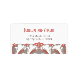 Étiquette Art Nouveau Calla Lily Mariage élégant