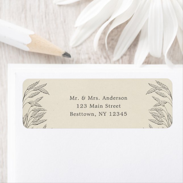 Étiquette Art vintage Gris Line (En situation)