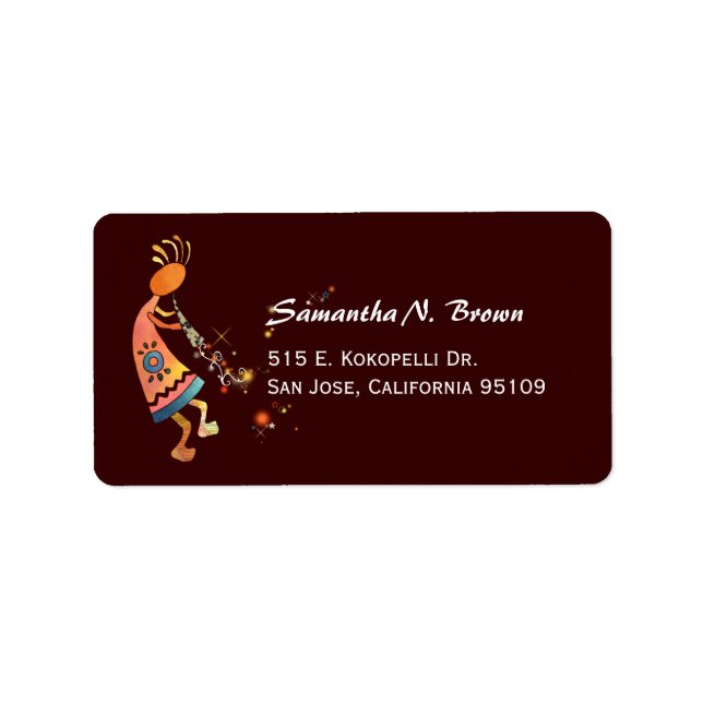 Étiquette Artisan Arizona Kokopelli Mignonne Adresse (Devant)