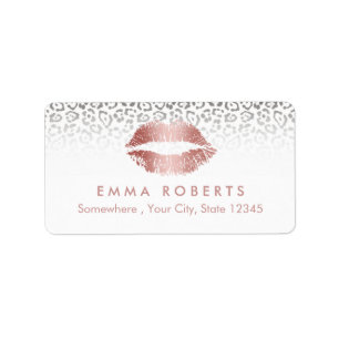Étiquette Artiste Rose Rose Gold Lips Salon Leopard