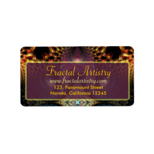 Étiquette Artistère fractale dorée