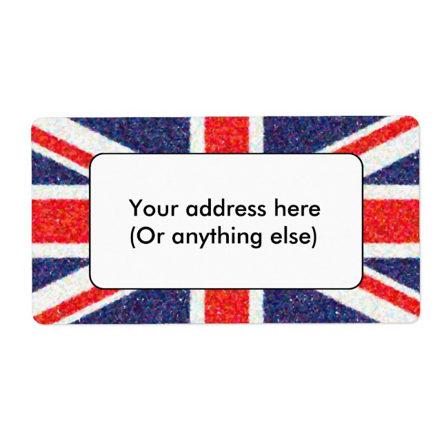 Étiquette Artistic Pointillist UK Union Jack Flag (Devant)