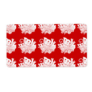 Étiquette Asian Butterfly Japanese Kamon Design