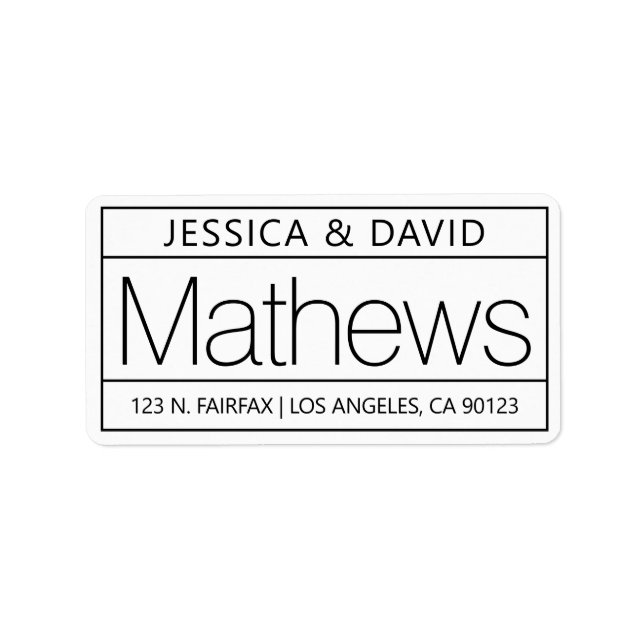 Étiquette Aspect unique et créatif blanc et noir (Devant)