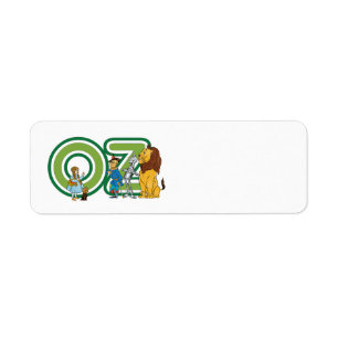 Étiquette Assistant vintage de caractères Oz et de lettres t