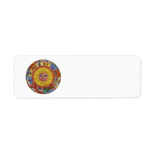 Étiquette Astrologie vintage, Roue de Zodiac céleste antique