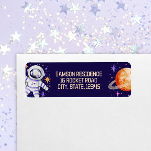 Étiquette Astronaut et Galaxie planétaire Retour de l'espace