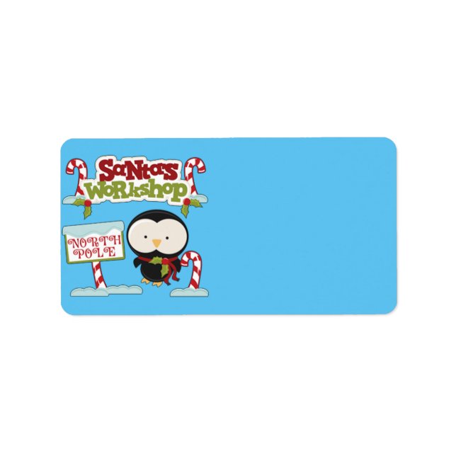 Étiquette Atelier père Noël Penguin (Devant)