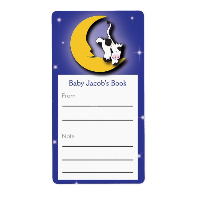 Étiquette Au-dessus de la lune | Plaque (Devant)