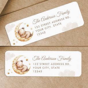 Étiquette Au-dessus de la lune Teddy Bear Adresse de retour