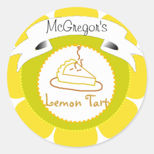 Étiquette au goût âpre de tarte de citron jaune