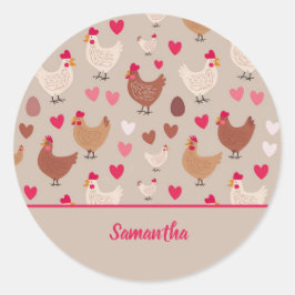 Étiquette au poulet et au coeur
